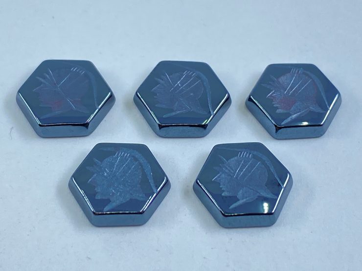 il fullxfull.3322280455 7s4i scaled Flat Hematite Greek Head Hexagon Shape SBBT (Single Bevel Buff Top) Gemstones in 10mm for Jewellery Making