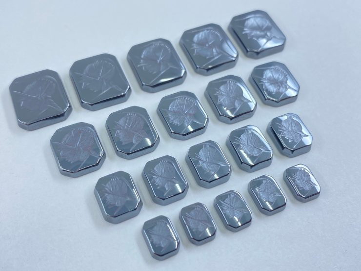 il fullxfull.3322296595 33pu scaled Flat Hematite Greek Head Octagon Shape SBBT (Single Bevel Buff Top) Gemstones in Assorted Sizes from 8x6mm to 14x12mm for Jewellery Making