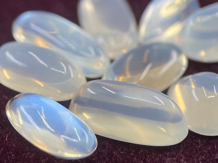 il fullxfull.3330855130 79pv scaled Blue Moonstone Oval Cabochon from Sri Lanka (not Rainbow Moonstone) in Pieces Approximating 12x6mm - 14x7mm for Jewellery Making