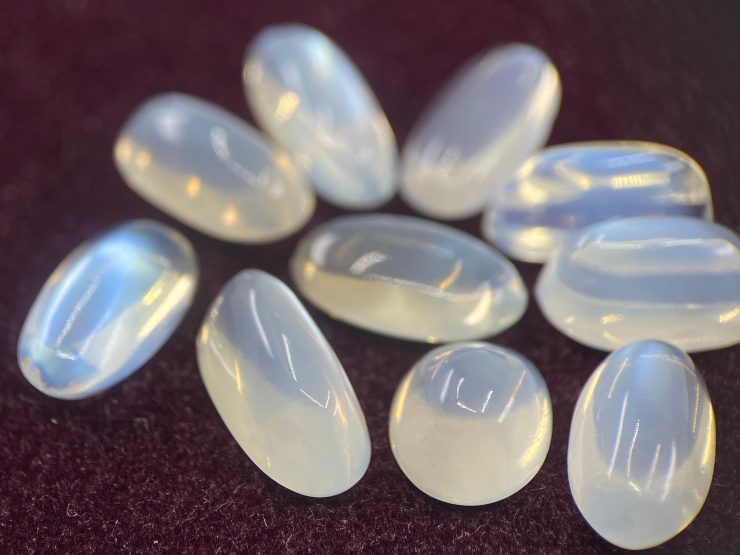 il fullxfull.3330856652 tw85 scaled Blue Moonstone Oval Cabochon from Sri Lanka (not Rainbow Moonstone) in Pieces Approximating 12x6mm - 14x7mm for Jewellery Making