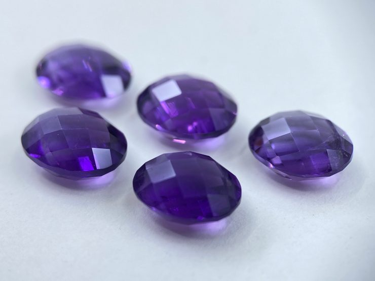 il fullxfull.3330910418 99it scaled African Amethyst Double Sided Faceted Checkerboard Oval Shape Loose Gemstones in 8x6mm, 9x7mm & 10x8mm for Jewellery Making