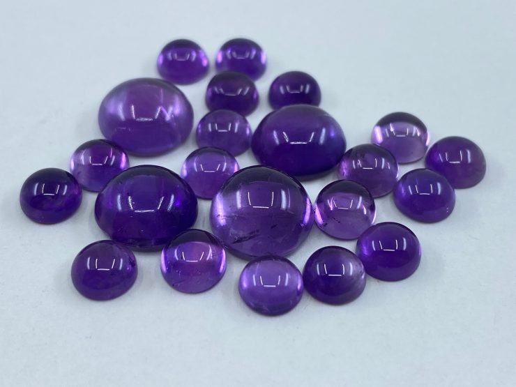 il fullxfull.3361627778 ezsk scaled Amethyst (African) Cabochon Round Shape Loose Gemstones In Assorted Sizes from 2.5mm up to 12mm for Jewellery Making