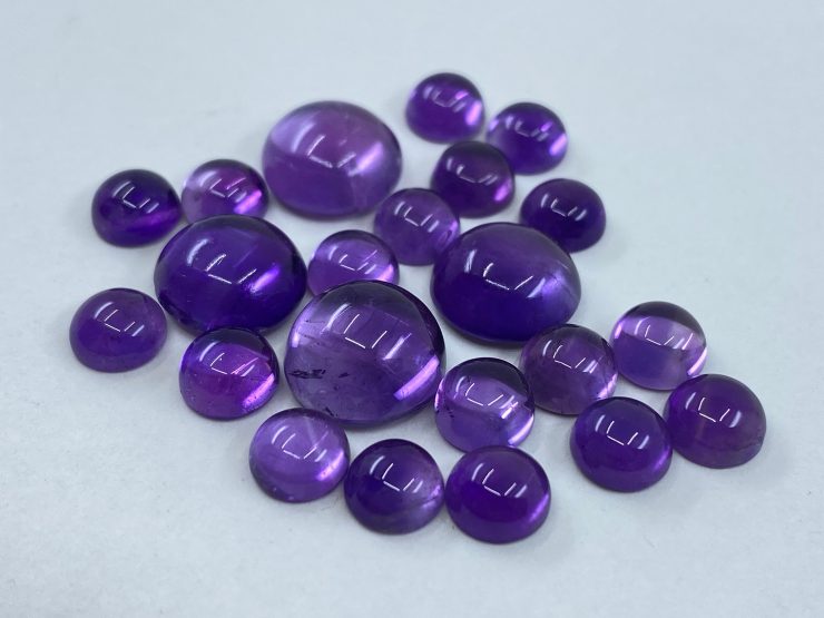 il fullxfull.3361627808 bb8v scaled Amethyst (African) Cabochon Round Shape Loose Gemstones In Assorted Sizes from 2.5mm up to 12mm for Jewellery Making