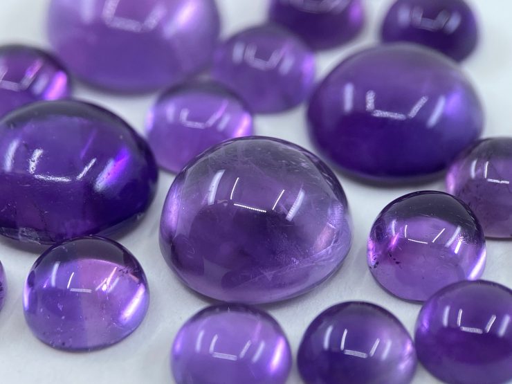 il fullxfull.3361627834 8koa scaled Amethyst (African) Cabochon Round Shape Loose Gemstones In Assorted Sizes from 2.5mm up to 12mm for Jewellery Making