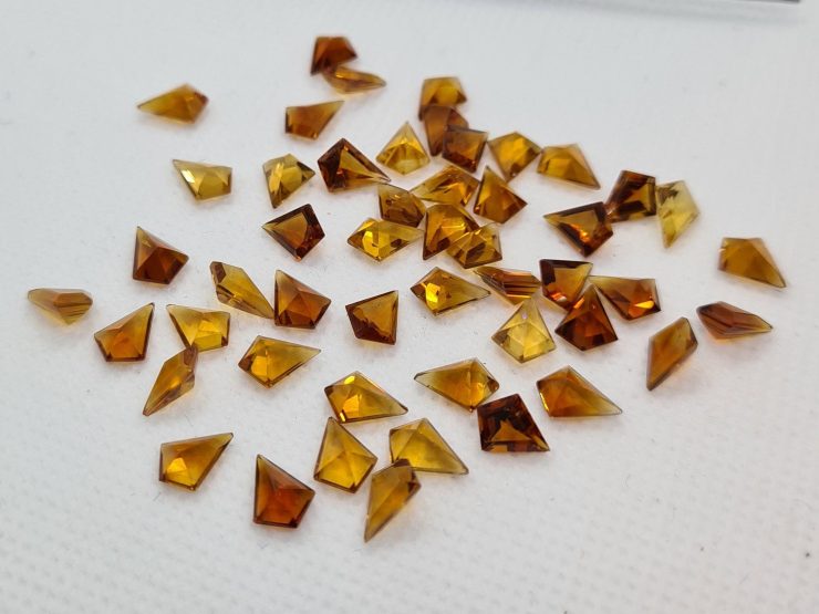 Citrine (Brazil) Faceted Kite Shape Loose Gemstones In 8x6mm For Jewellery Making