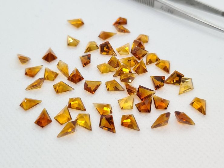 Citrine (Brazil) Faceted Kite Shape Loose Gemstones In 8x6mm For Jewellery Making