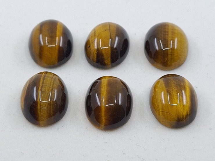 Golden Tiger Eye Cabochon Oval Loose Gemstones In Assorted Sizes Ranging From 8x6mm to 25x18mm For Jewellery Making