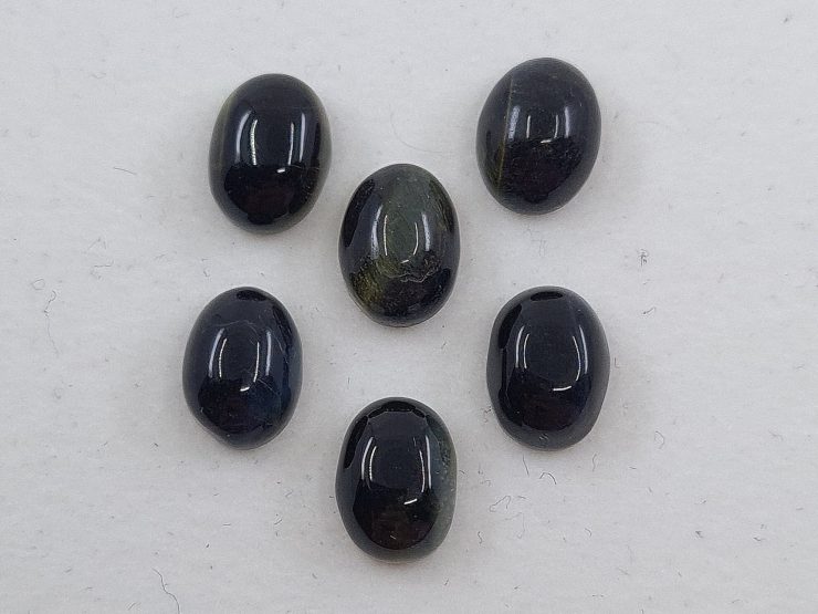 100 Pieces of Blue Tiger Eye Cabochon Oval Loose Gemstones in 8x6mm for Jewellery Making