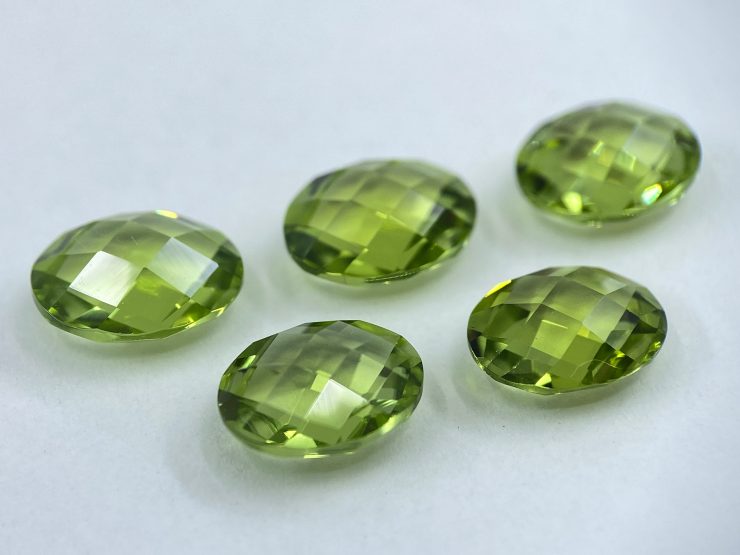 il fullxfull.3378590983 ca4n scaled Peridot Double Sided Faceted Checkerboard Oval Shape Loose Gemstones in 9x7mm & 10x8mm for Jewellery Making