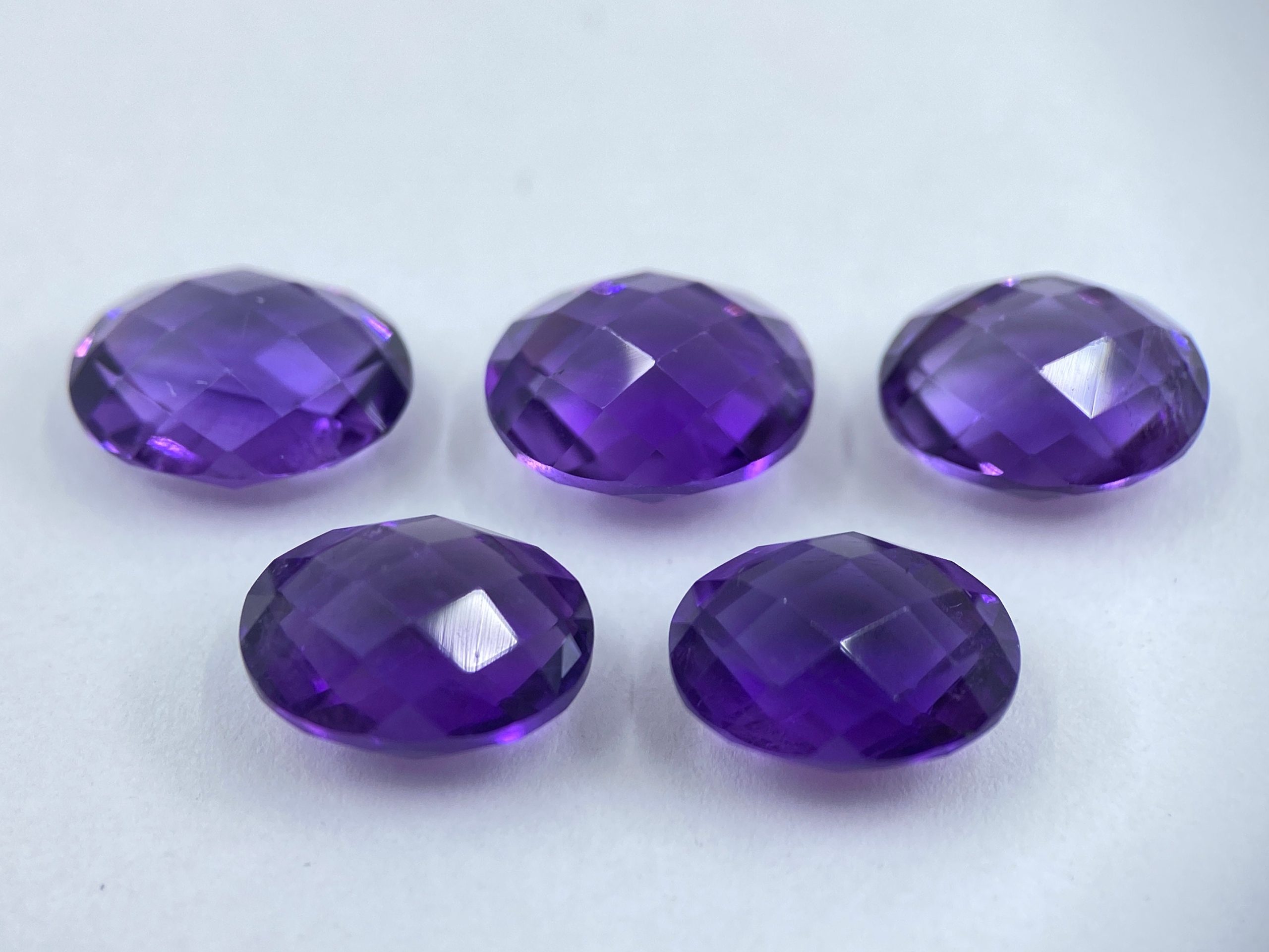 il fullxfull.3378604935 s0iv scaled African Amethyst Double Sided Faceted Checkerboard Oval Shape Loose Gemstones in 8x6mm, 9x7mm & 10x8mm for Jewellery Making