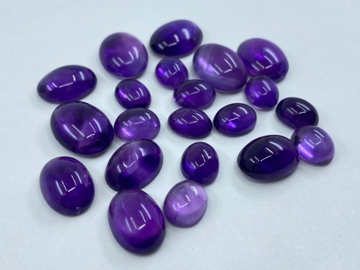 il fullxfull.3395726323 e2yx scaled Amethyst (African) Cabochon Oval Shape Loose Gemstones In Assorted Sizes from 4x3mm to 18x13mm for Jewellery Making