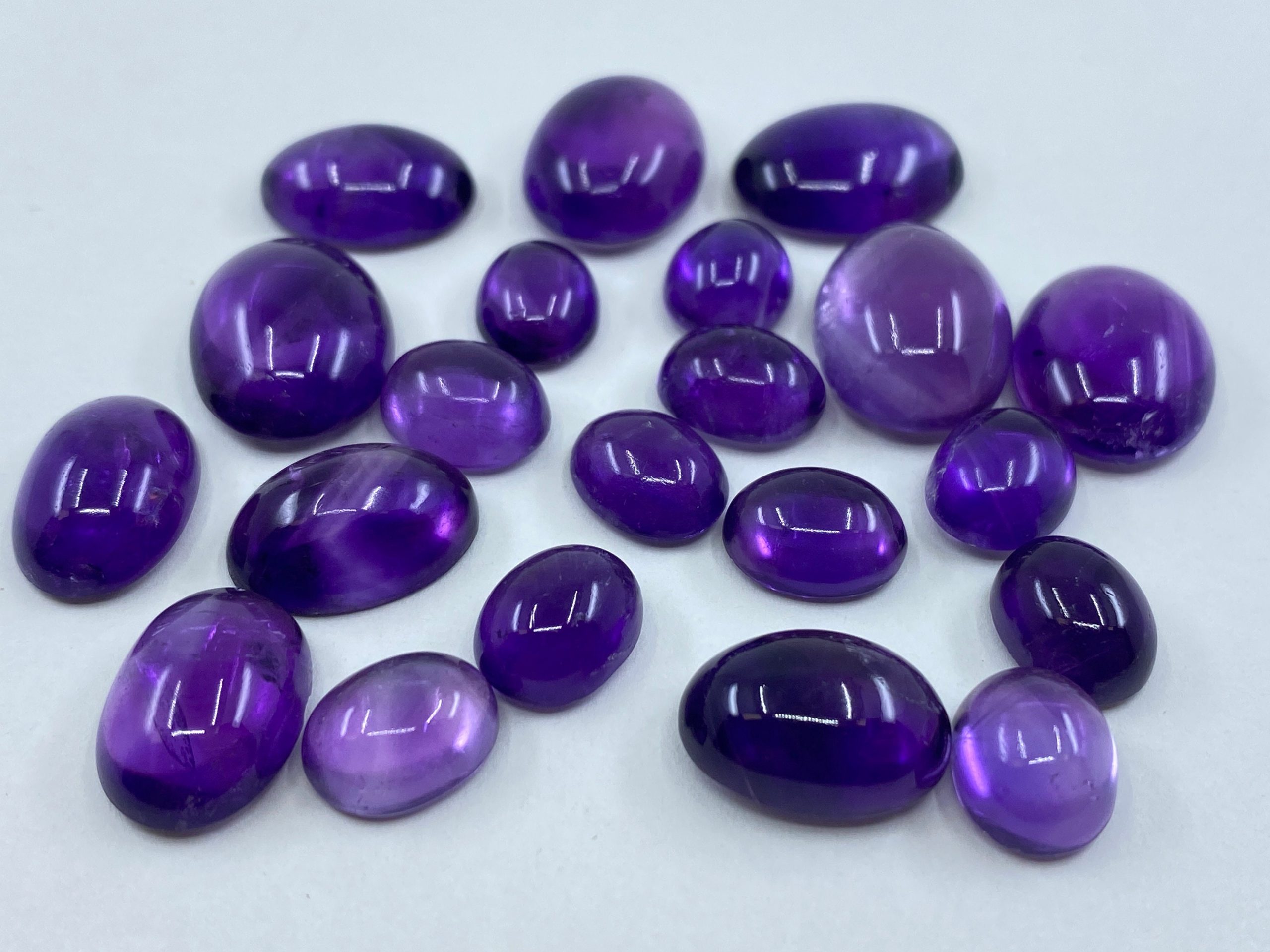 il fullxfull.3395726415 5c63 scaled Amethyst (African) Cabochon Oval Shape Loose Gemstones In Assorted Sizes from 4x3mm to 18x13mm for Jewellery Making