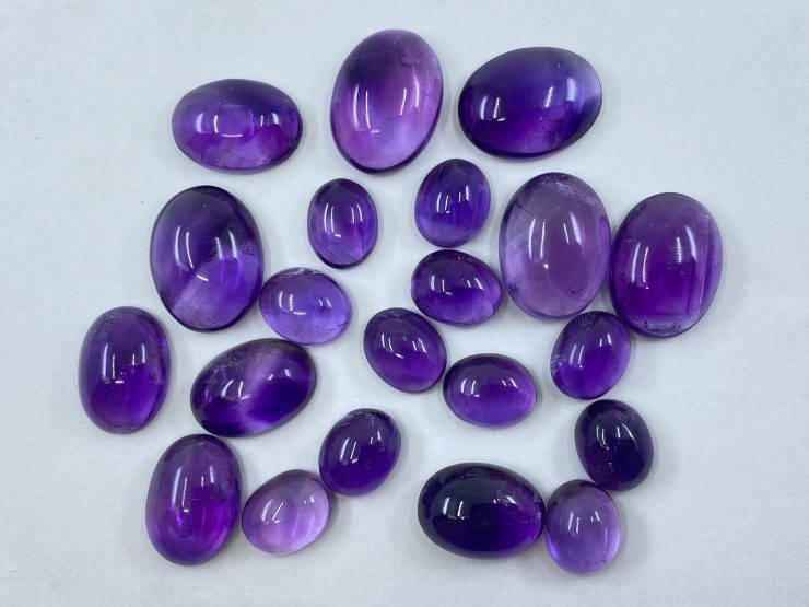 il fullxfull.3395727639 rxwp scaled Amethyst (African) Cabochon Oval Shape Loose Gemstones In Assorted Sizes from 4x3mm to 18x13mm for Jewellery Making