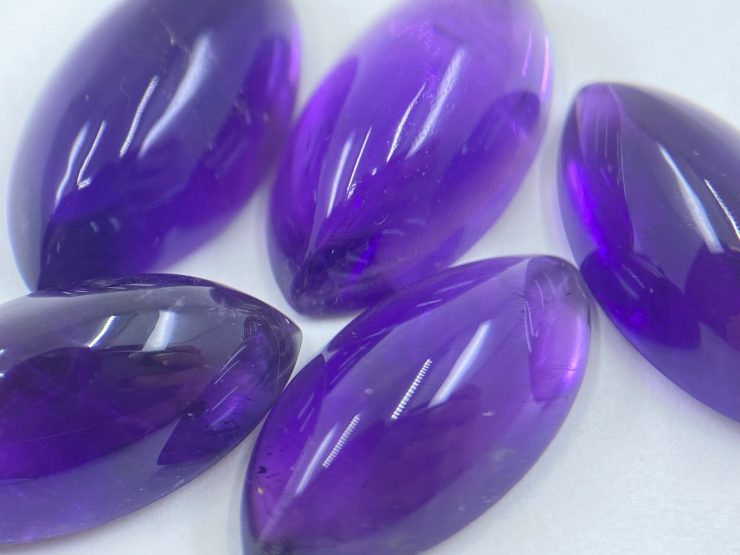 il fullxfull.3395799275 l78z scaled 2 Pieces of Amethyst (African) Cabochon Marquise Shape Loose Gemstones in 18x9mm for Jewellery Making