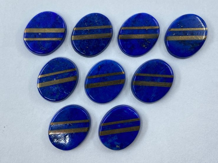 il fullxfull.3396442326 tni0 scaled Lapis Lazuli (Afghanistan) Oval Shape SBBT Gemstones with 2 Real 9 Carat Gold Stripes in 12x10mm for Jewellery Making