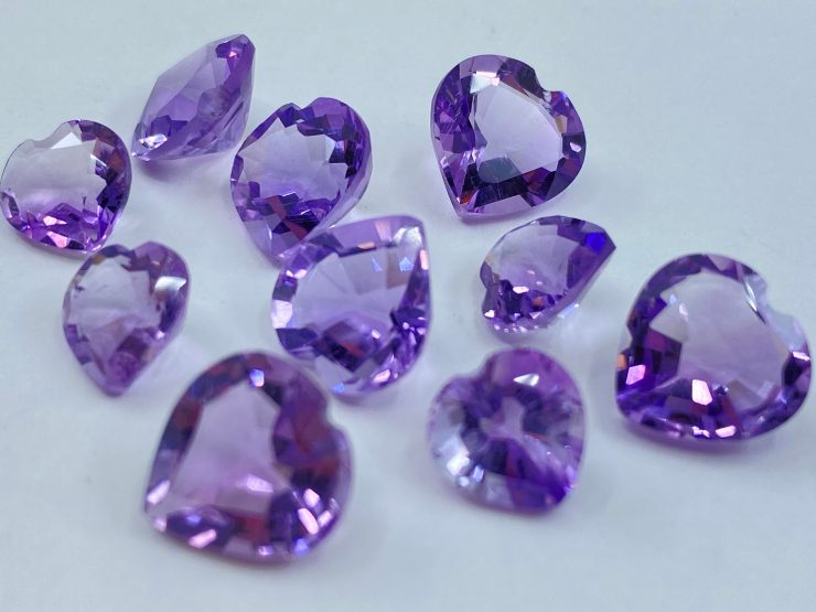 il fullxfull.3396485721 ap0q scaled Amethyst (Brazilian) Faceted Heart Shape Loose Gemstones in Assorted Sizes from 4mm to 10mm for Jewellery Making