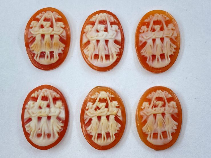 il fullxfull.3398054686 ky2k scaled Coral (Italy) Carved Cameo Oval Shape Gemstones Featuring 3 Graces in 10x8mm, 14x10mm, 16x12mm & 18x13mm for Jewellery Making