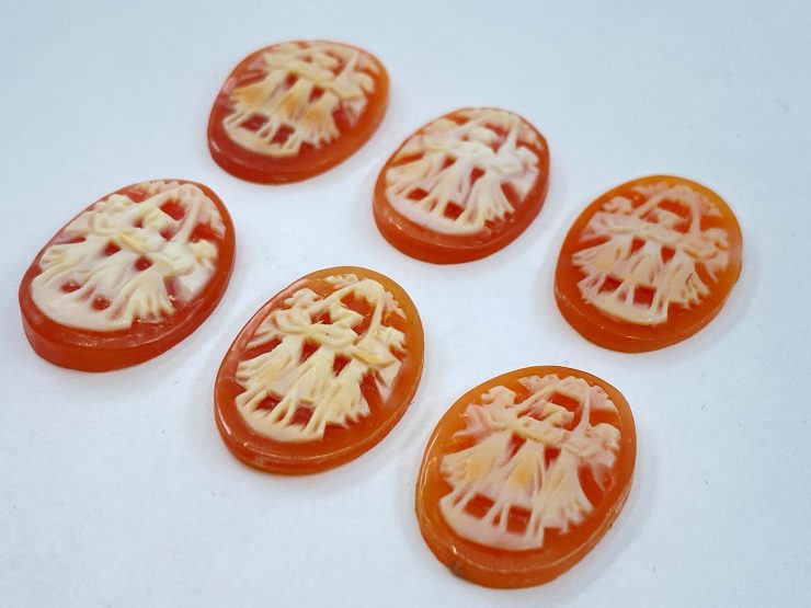 il fullxfull.3398054812 nlx2 scaled Coral (Italy) Carved Cameo Oval Shape Gemstones Featuring 3 Graces in 10x8mm, 14x10mm, 16x12mm & 18x13mm for Jewellery Making