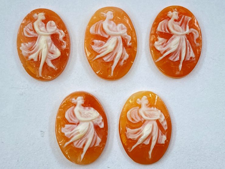 il fullxfull.3404343710 qcft scaled Carnelian (Italy) Carved Cameo Oval Shape Gemstones Featuring Single Dancer in 14x10mm for Jewellery Making