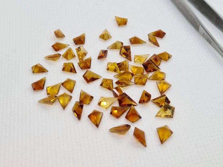 Citrine (Brazil) Faceted Kite Shape Loose Gemstones In 8x6mm For Jewellery Making