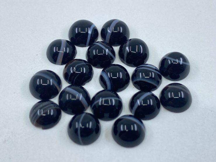 il fullxfull.3415001464 aobk scaled Black Onyx With Banded White Stripes Cabochon Loose Round Gemstones in 6mm For Jewellery Making