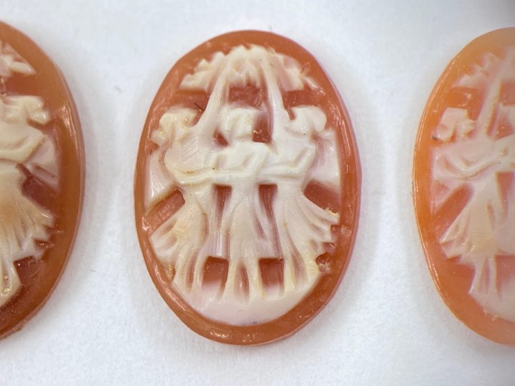 il fullxfull.3445723345 nml8 scaled Coral (Italy) Carved Cameo Oval Shape Gemstones Featuring 3 Graces in 10x8mm, 14x10mm, 16x12mm & 18x13mm for Jewellery Making