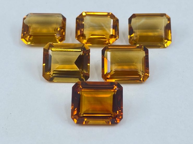 Citrine (Brazil) Faceted Octagon Shape Loose Gemstones in Assorted Sizes from 4x2mm to 18x14mm for Jewellery Making