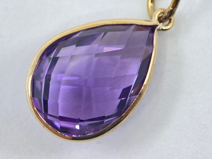 il fullxfull.3460084128 cjap scaled 9 Carat Gold Pear Shape African Amethyst (11 Carat Gemstone) Pendant