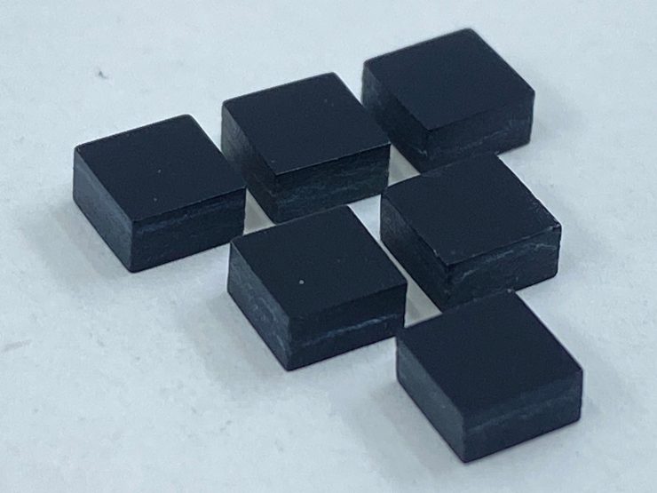 100 Pieces of Black Onyx Flat Straight Edge (German Cut) Square Shape Loose Gemstones in 4mm for Jewellery Making