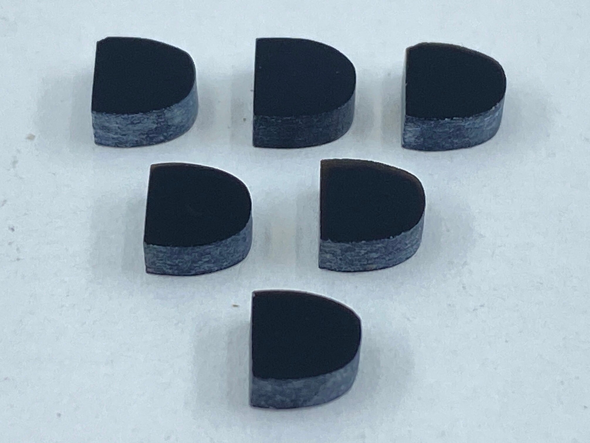 100 Pieces of Black Onyx Flat Straight Edge (German Cut) D-Shape Loose Gemstones in 4mm for Jewellery Making