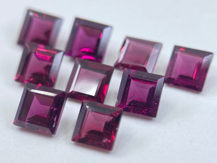 il fullxfull.3494322222 5dx5 scaled Rhodolite Garnet (Rose-Coloured) Faceted Square Shape Loose Gemstones in 4mm & 5mm for Jewellery Making