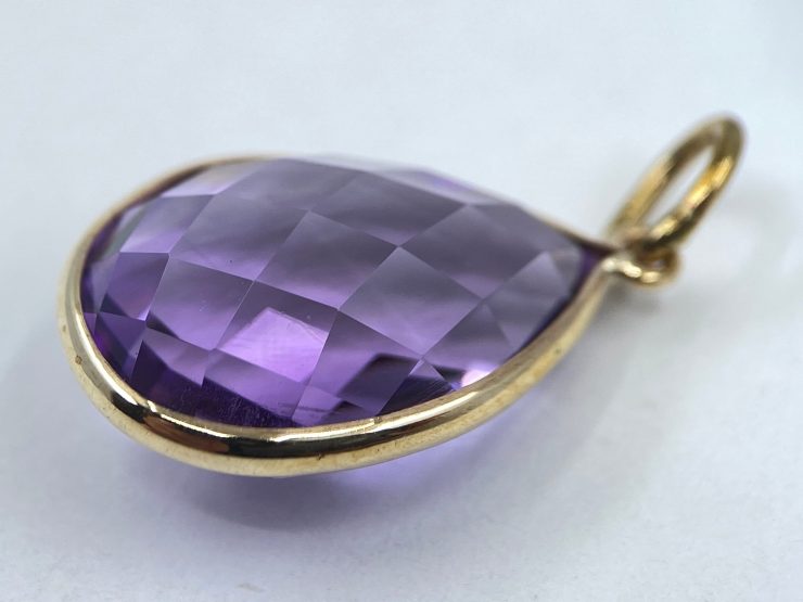 il fullxfull.3507749411 rvxt scaled 9 Carat Gold Pear Shape African Amethyst (11 Carat Gemstone) Pendant