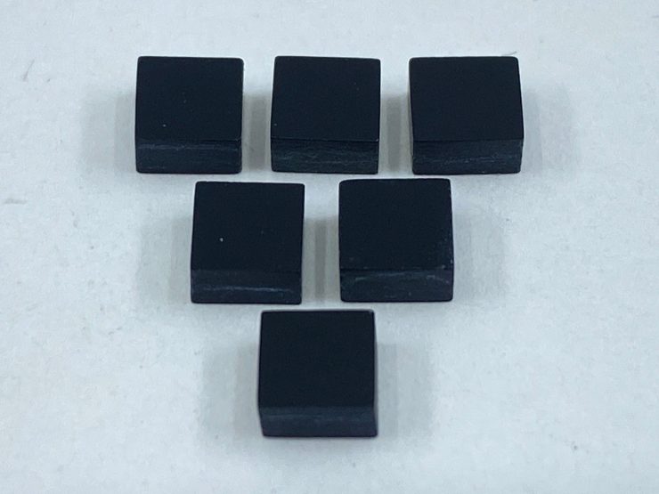 100 Pieces of Black Onyx Flat Straight Edge (German Cut) Square Shape Loose Gemstones in 4mm for Jewellery Making