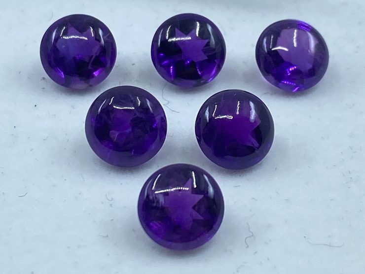 Amethyst (African) First Quality Buff Top Round Loose Gemstones in 6mm, 7mm, 8mm & 10mm for Jewellery Making