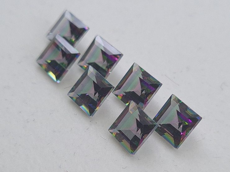 Mystic Topaz Faceted Square Shape Loose Gemstones in 5mm & 6mm for Jewellery Making