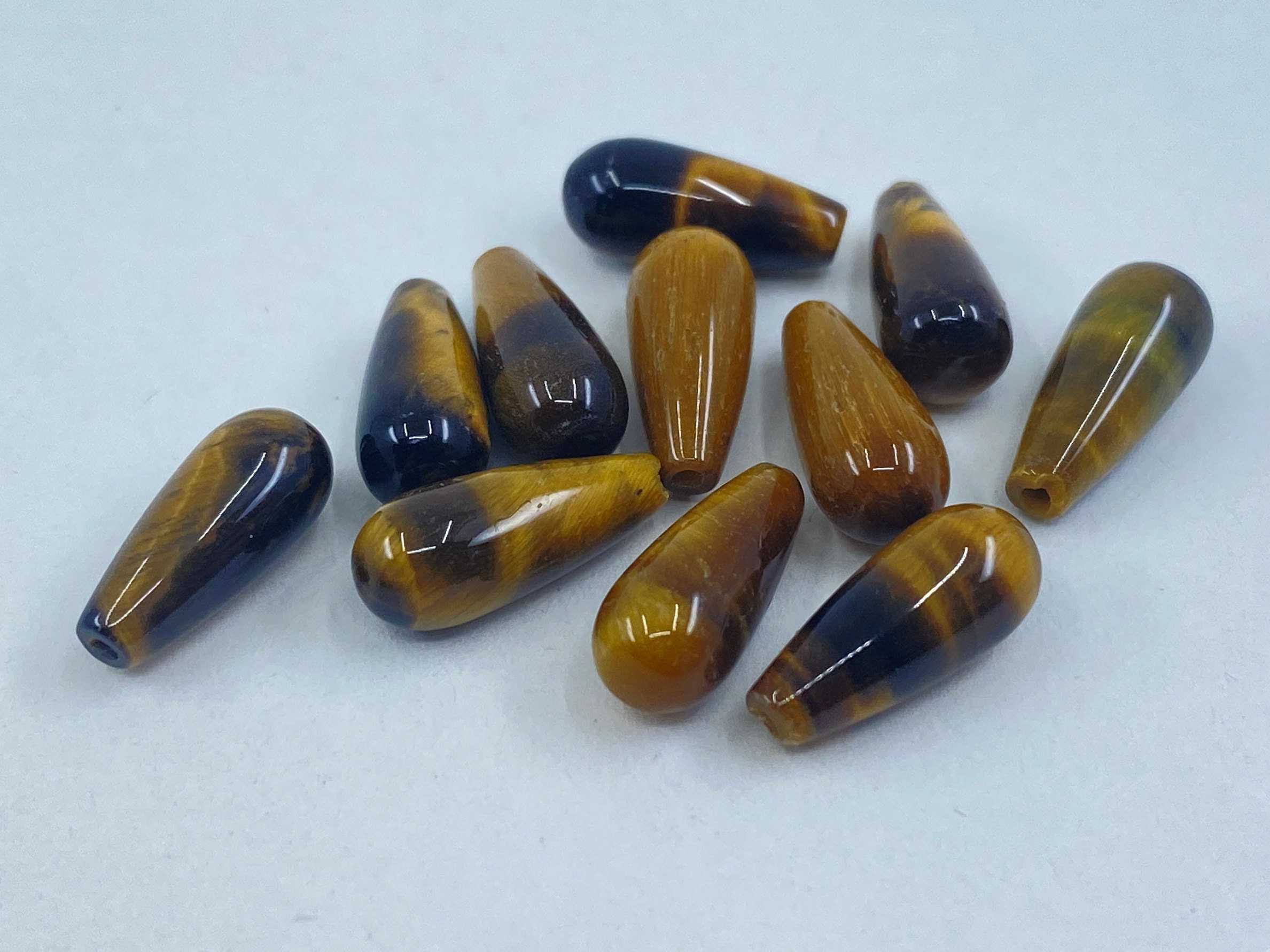 Golden Tiger Eye Top Drilled Teardrop Shape Gemstone Beads in 13x5mm for Jewellery Making