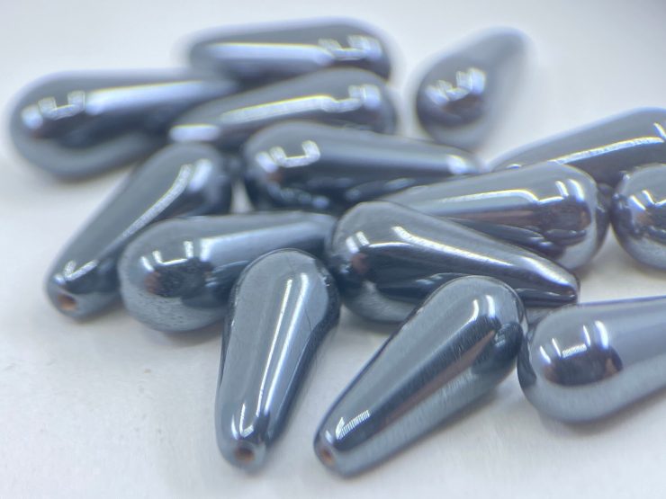 il fullxfull.3577397838 5af8 scaled 20 Pieces of Hematite Top Drilled Teardrop Shape Gemstone Beads in 13x5mm for Jewellery Making