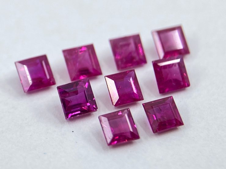 il fullxfull.3622403618 5uf9 scaled Ruby Square Shape Faceted Loose Gemstones in Sizes Ranging from 2mm to 3.5mm for Jewellery Making