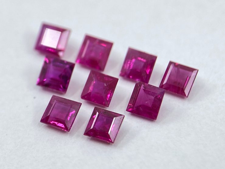 il fullxfull.3622403636 t6tc scaled Ruby Square Shape Faceted Loose Gemstones in Sizes Ranging from 2mm to 3.5mm for Jewellery Making