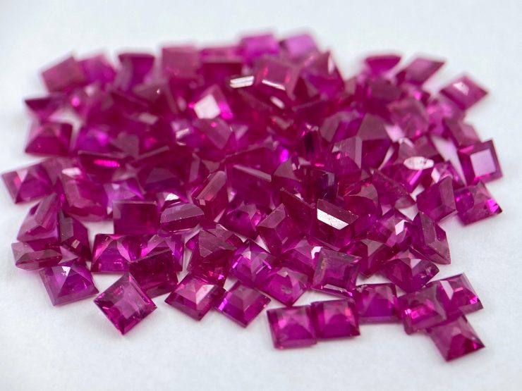 il fullxfull.3670036773 tojq scaled Ruby Square Shape Faceted Loose Gemstones in Sizes Ranging from 2mm to 3.5mm for Jewellery Making