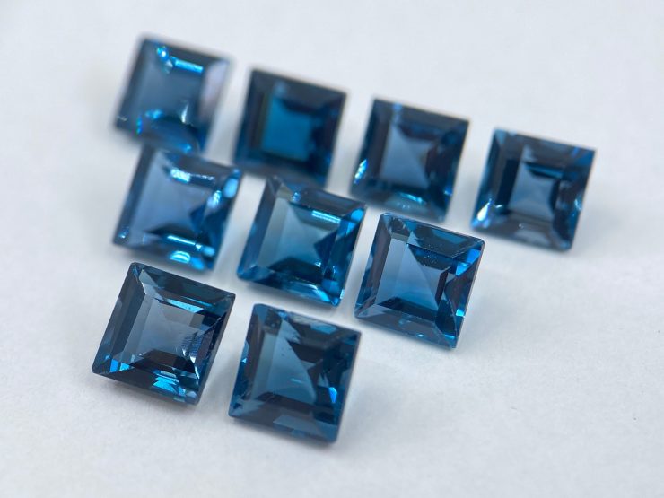 il fullxfull.3691322373 oc9h 1 scaled 5 Pieces of London Blue Topaz Faceted Square Shape Loose Gemstones in 4mm, 5mm & 6mm for Jewellery Making