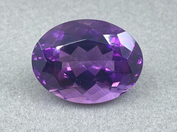 34.20 cts Brazilian Amethyst 24x18mm Natural Faceted Large Oval Shape Loose Gemstone For Jewellery Making