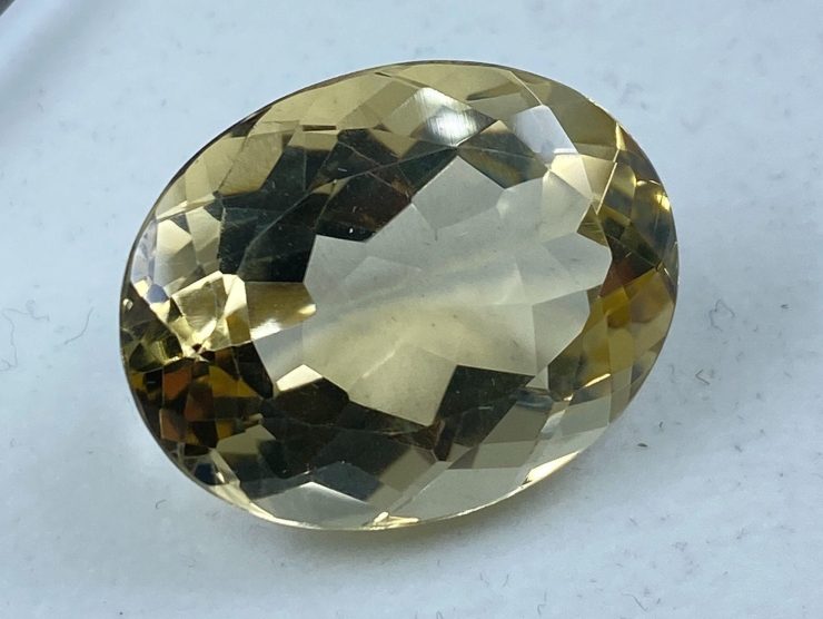 35.00 cts Citrine (Brazil) Faceted Large Oval Shape Loose Gemstone in 26x20mm for Jewellery Making