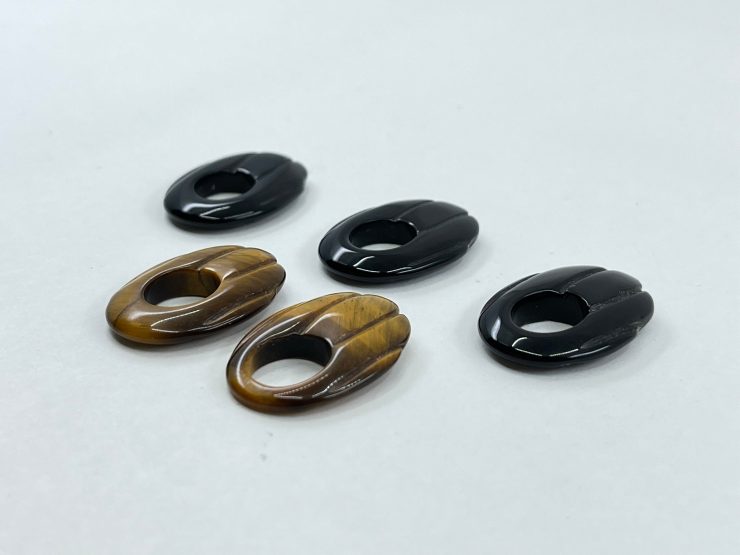 il fullxfull.3947036940 123f scaled 5 Pieces of Onyx or 6 Pieces of Tiger Eye Flat Carved Loose Gemstones in 25x18mm for Jewellery Making