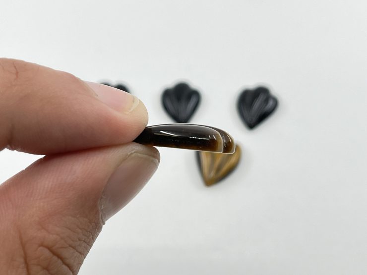 il fullxfull.3947090974 j628 scaled Carved Floral Shape Onyx & Tiger Eye Gemstones in 20.5x16mm with Drilled Hole for Jewellery Making