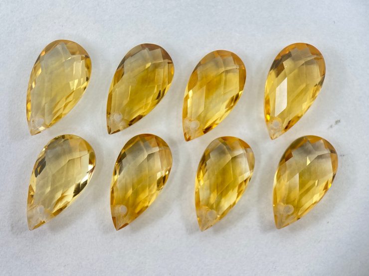 il fullxfull.4208094705 a39r scaled Citrine Double Sided Faceted Checkerboard Pear Shape Gemstones with 1mm Hole in Assorted Sizes from 8x5mm to 15x10mm for Jewellery Making