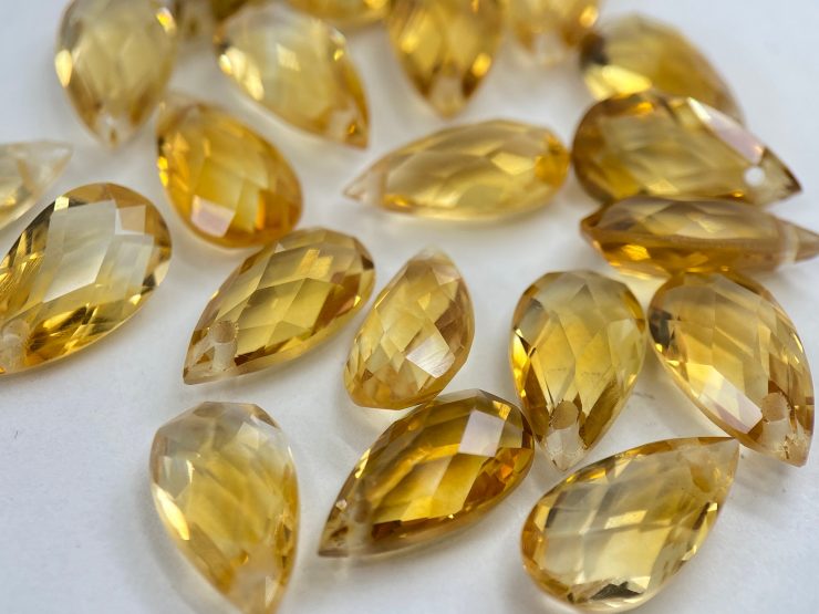 il fullxfull.4208095037 sdpv scaled Citrine Double Sided Faceted Checkerboard Pear Shape Gemstones with 1mm Hole in Assorted Sizes from 8x5mm to 15x10mm for Jewellery Making