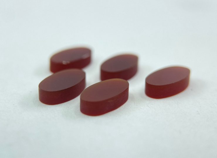 50 Pieces of Carnelian Flat Straight Edge (German Cut) Oval Shape Loose Gemstones in 9.5x5mm for Jewellery Making