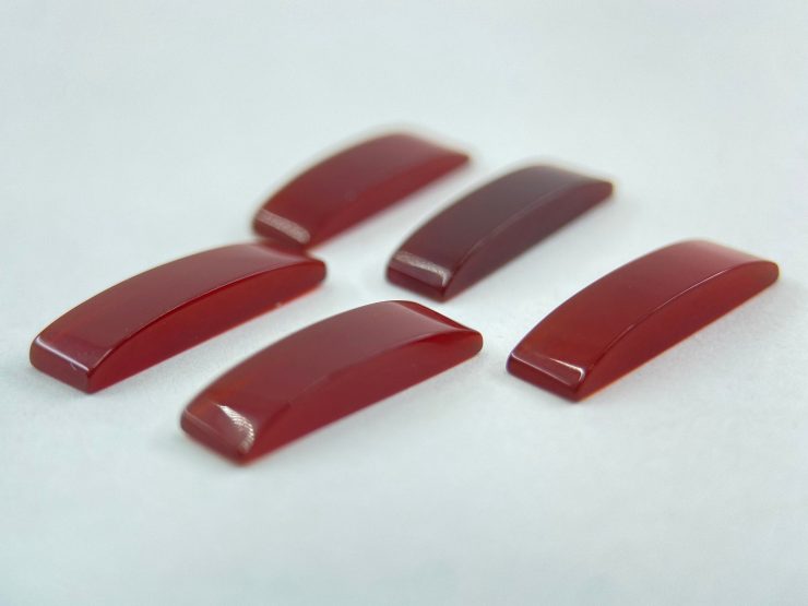 50 Pieces of Carnelian 'D Shape' Rectangular Base Loose Gemstones in Size 15x4mm for Jewellery Making