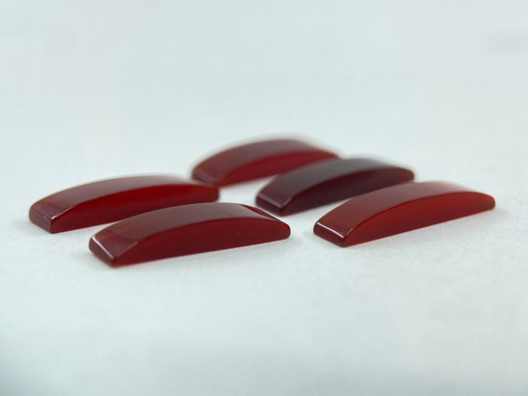 50 Pieces of Carnelian 'D Shape' Rectangular Base Loose Gemstones in Size 15x4mm for Jewellery Making